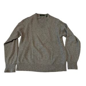 Embassy Row Luxury Cashmere/Wool Blend Gray Sweater - V-Neck Size Large